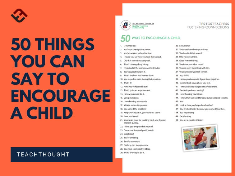 50 things you can say to encourage a child